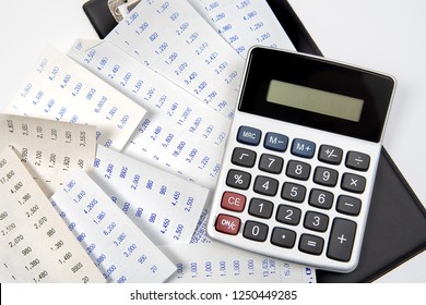 Top View Of Calculator On Receipt In Office. - Shutterstock ID 1250449285