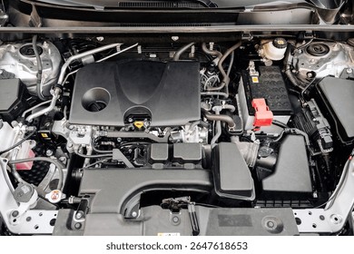 Top view of a car engine.