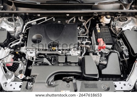 Top view of a car engine.