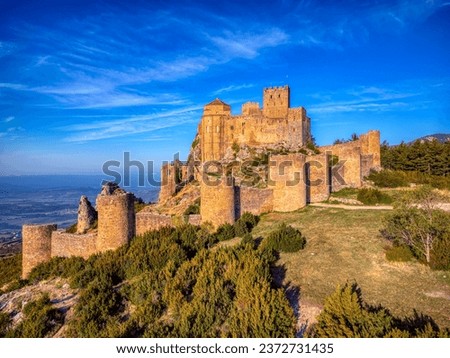 Top view of the Castillo de Loarre. Huesca Province. Aragon. Spain