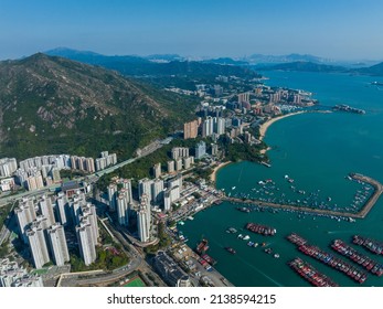 Top view of castle peak bay in Hong Kong