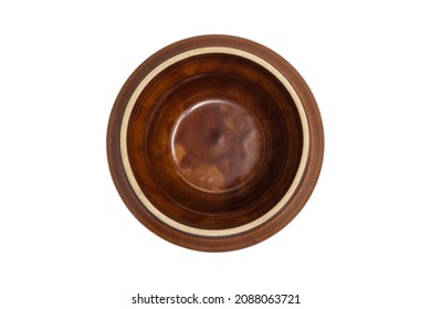 Top view ceramic Korean bowl on white background