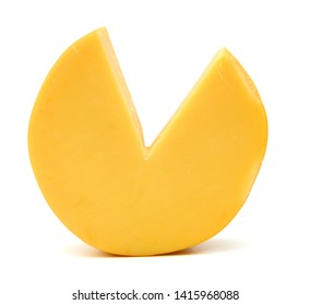 Top View Of Cheese Wheel Isolated