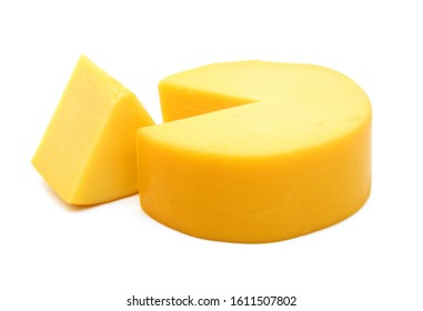 Top View Of Cheese Wheel Isolated