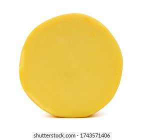 Top View Of Cheese Wheel Isolated