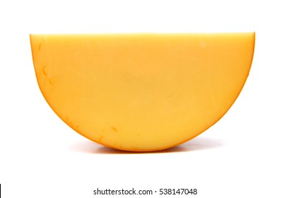 Top View Of Cheese Wheel Isolated