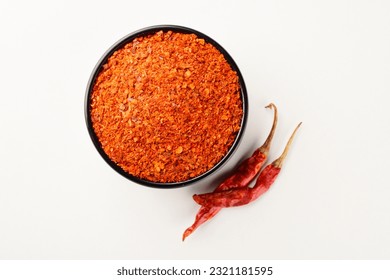 Top view of chili powder isolated on white background - Powered by Shutterstock