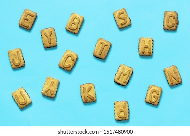 Top View Chocolate Chip Cookies Letters