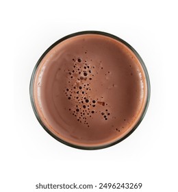 Top View of Chocolate Milk in a Glass: Rich and Creamy Delight - Powered by Shutterstock