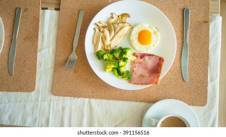 Top View Of Clean Breakfast High Protein.