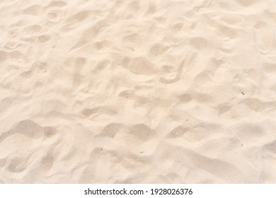 (Top View) Close Up Sand Texture. Sand Nature Pattern. Beach Sand Texture In Summer Sun.