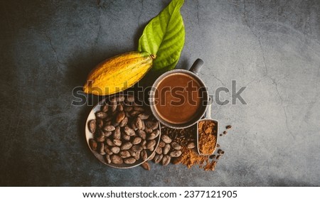 Similar – Image, Stock Photo Cacao beans drying in the sun at Roça Diogo Vaz