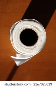 A Top View Of A Common White Paper Towel Roll