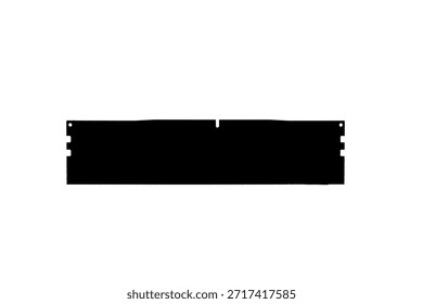 Top view of computer ram ddr memory stick on white background	

