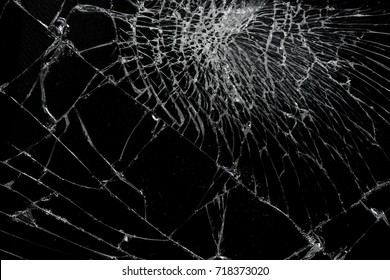 Top View Cracked Broken Mobile Screen Glass Texture Background.