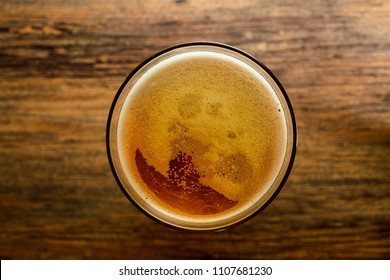 Top View Of Craft Beer Glass