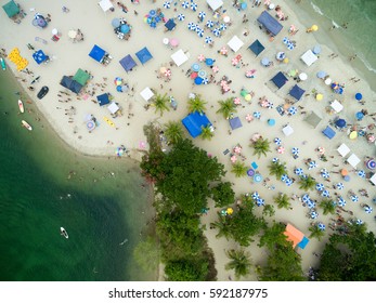 Top View Of A Crowded Beach