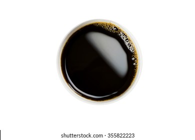 Top View Of A Cup Of Coffee, Paper Coffee Cups