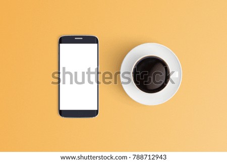 Similar – Business objects, cup of coffee, pen, phone and glasses.