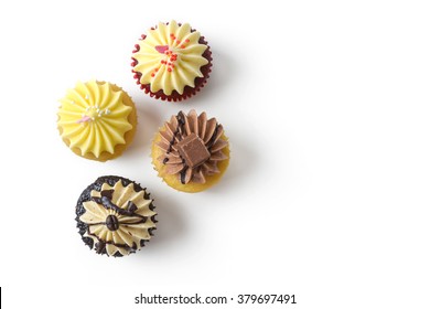 Top View Of Cupcake On White Background