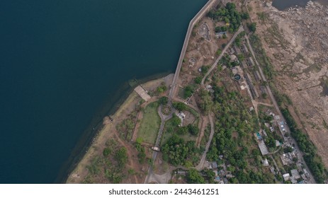 top view of the dam