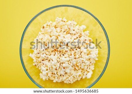 Similar – Striped box with popcorn on yellow background.