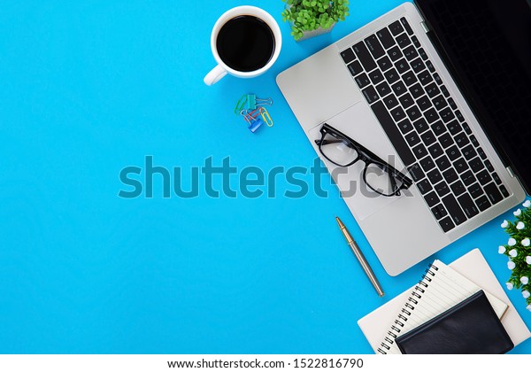 Top View Deskmodern Office Desk Workspace Stock Photo Edit Now Office Desk Workspace Stock Photo