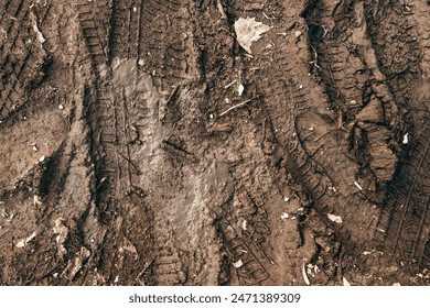 Top view of dry dirt mud texture as background