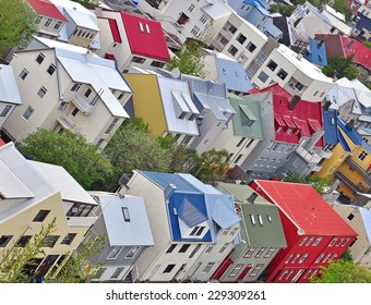 Top view of the duplex flats street in scandinavian style