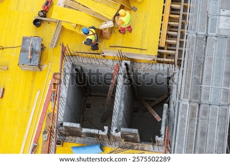 Top view of elevator shaft in the shell