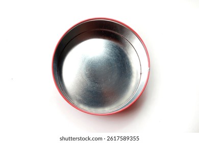 top view of empty biscuit tin