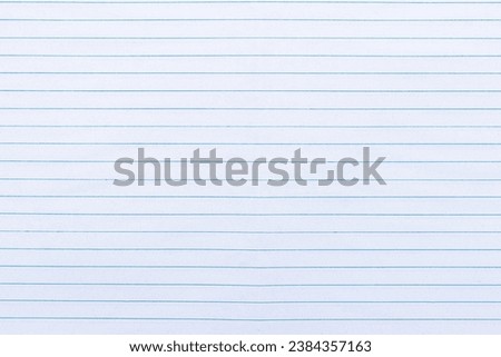 Top view empty blue lined paper background and texture