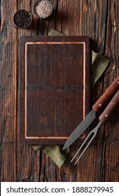 Top View Of Empty Cutting Board On Table