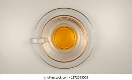 TOP VIEW: Empty Glass Tea Cup