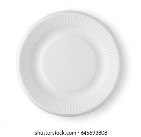 Top view of empty paper plate 