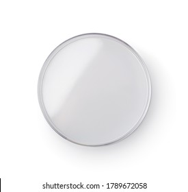 Top View Of Empty Petri Dish Isolated On White