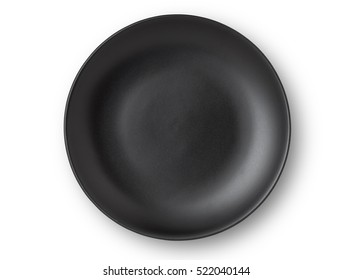 Top View Of Empty Plate On White Background