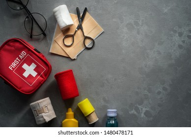 Top View Of First Aid Kit Bag