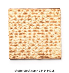 Top view of flatbread matzo isolated on white