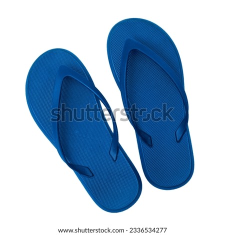 top view flip flops isolated white background