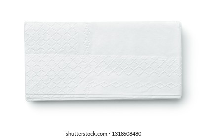 Top View Of Folded Tissue Paper Isolated On White