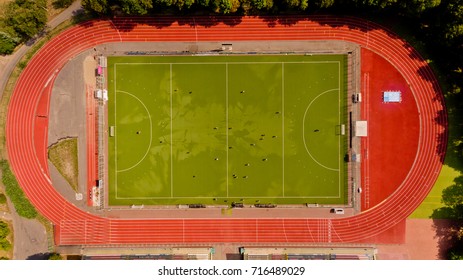 Top View Of The Football Field.