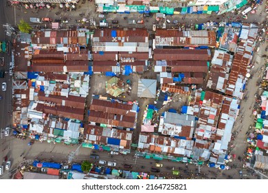 Top View Of Freedom Park Market In Cebu City, Locally Known As Carbon Market.