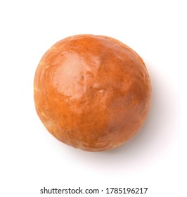 Top view of fresh baked wheat bun isolated on white  - Shutterstock ID 1785196217