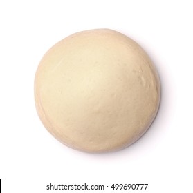 Top View Of Fresh Raw Dough Isolated On White