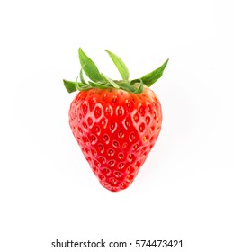 Top View Of Fresh Strawberry Isolated On White Background.