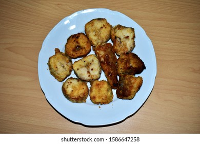 Top View Of Fried Cornish Salmon Fish