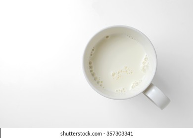 top view of glass milk with clipping path - Shutterstock ID 357303341