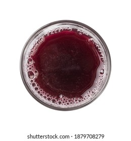 Top View Of A Grape Juice Glass Isolated Over White Background