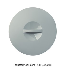 Top View Of Grey Silicone Pan Lid Isolated On White